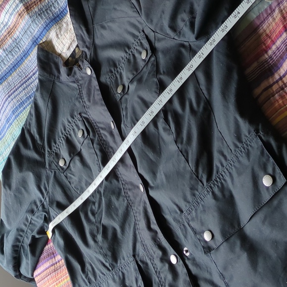 Barbour Waxed Cotton Ltd Edtion Black Stirrup Tattersall Lined Jacket, US 14 - Picture 7 of 8